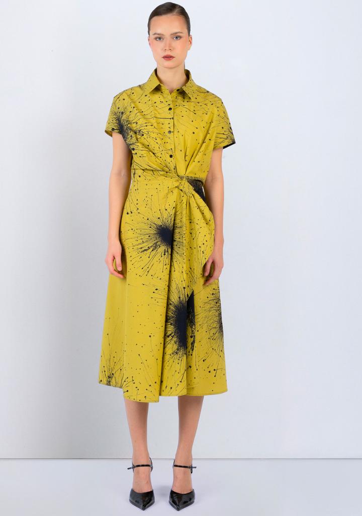 Splatter Wrap Dress