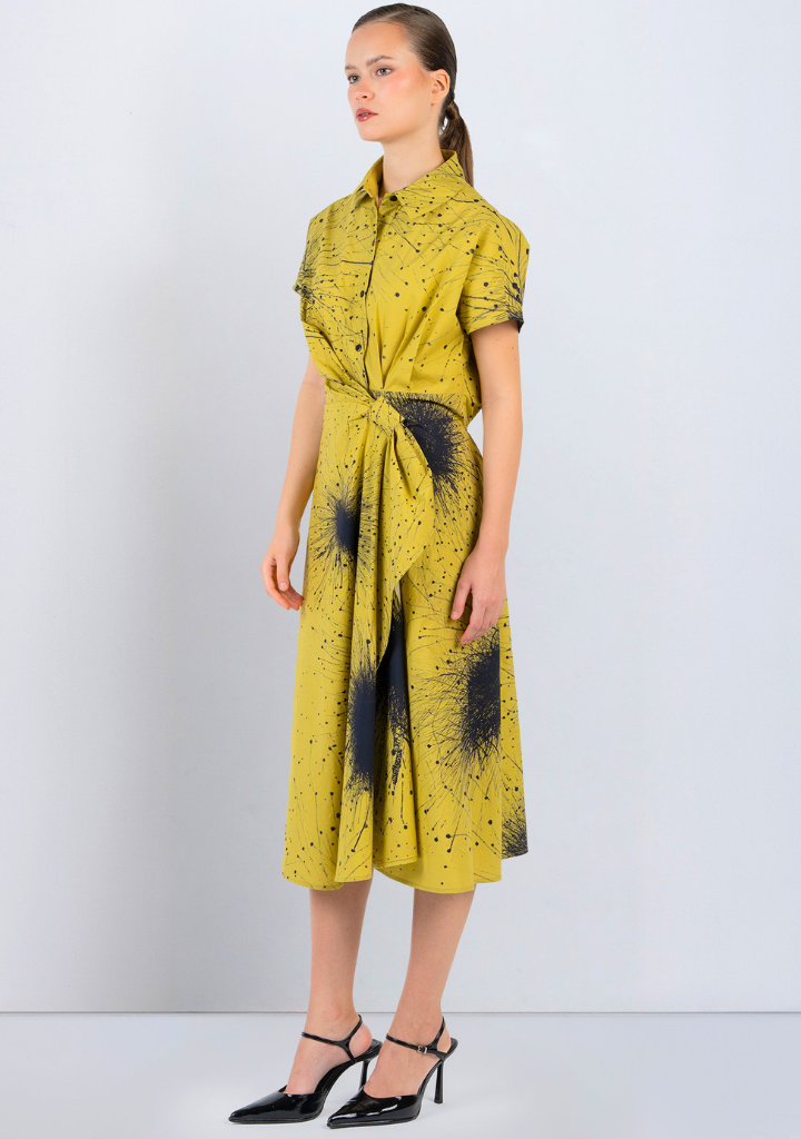 Splatter Wrap Dress