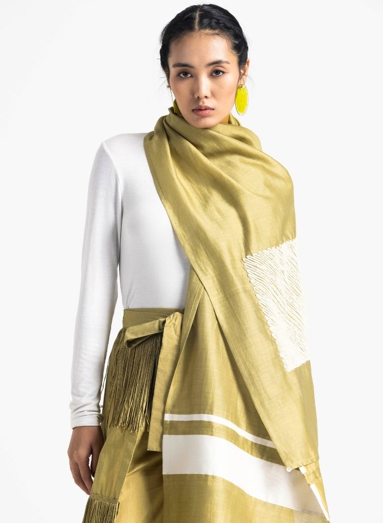 Square Embroidered Scarf - Main Image