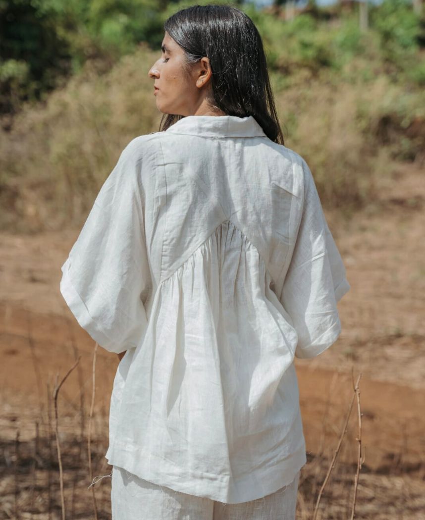 Square Yoke Gathered Top