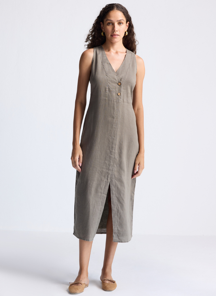 Front Slit Straight Dress