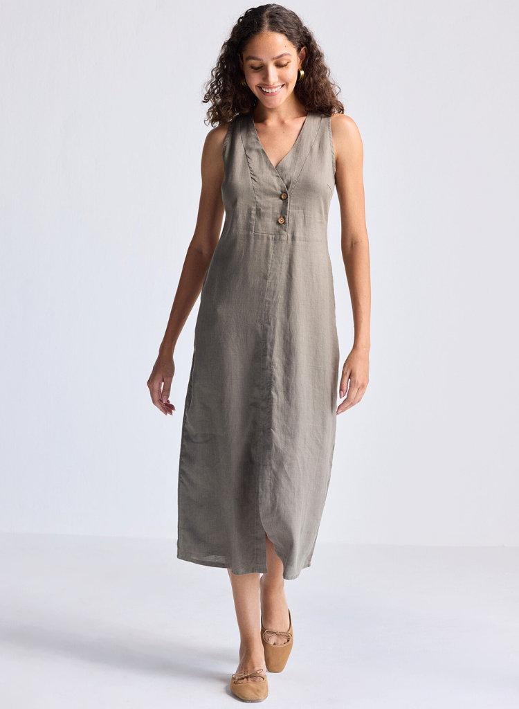 Front Slit Straight Dress