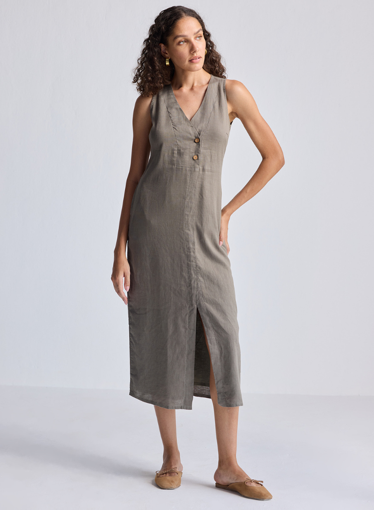 Front Slit Straight Dress