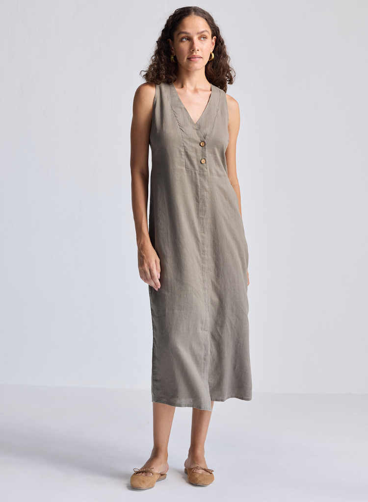 Front Slit Straight Dress