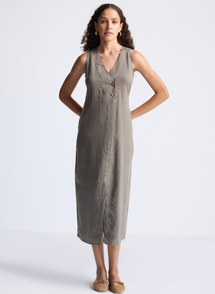 Front Slit Straight Dress