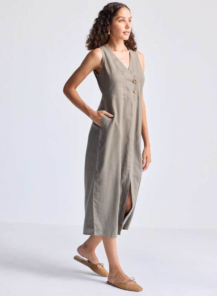 Front Slit Straight Dress