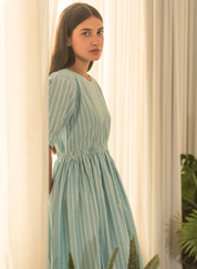 Stripe Elastic Waist Dress