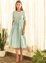 Stripe Elastic Waist Dress