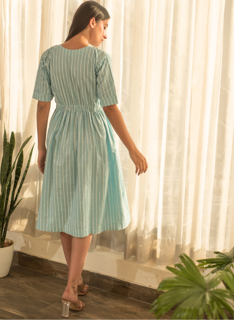 Stripe Elastic Waist Dress