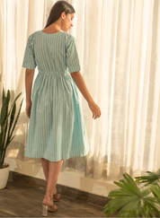 Stripe Elastic Waist Dress