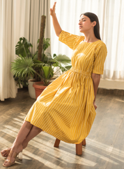 Stripe Elastic Waist Dress