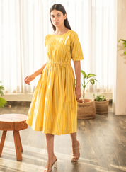 Stripe Elastic Waist Dress