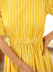 Stripe Elastic Waist Dress