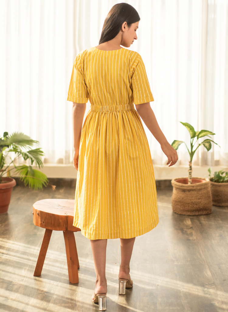 Stripe Elastic Waist Dress