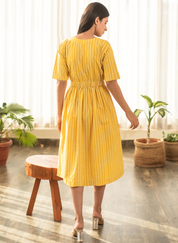 Stripe Elastic Waist Dress