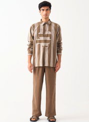 Stripe Floral Applique Shirt