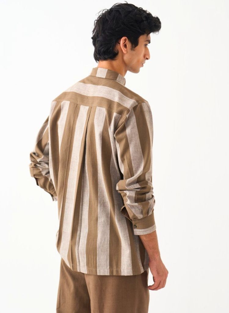 Stripe Floral Applique Shirt