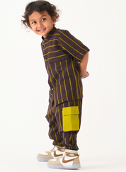 Stripe Panel Shirt Set