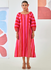 Striped Box Pleat Dress