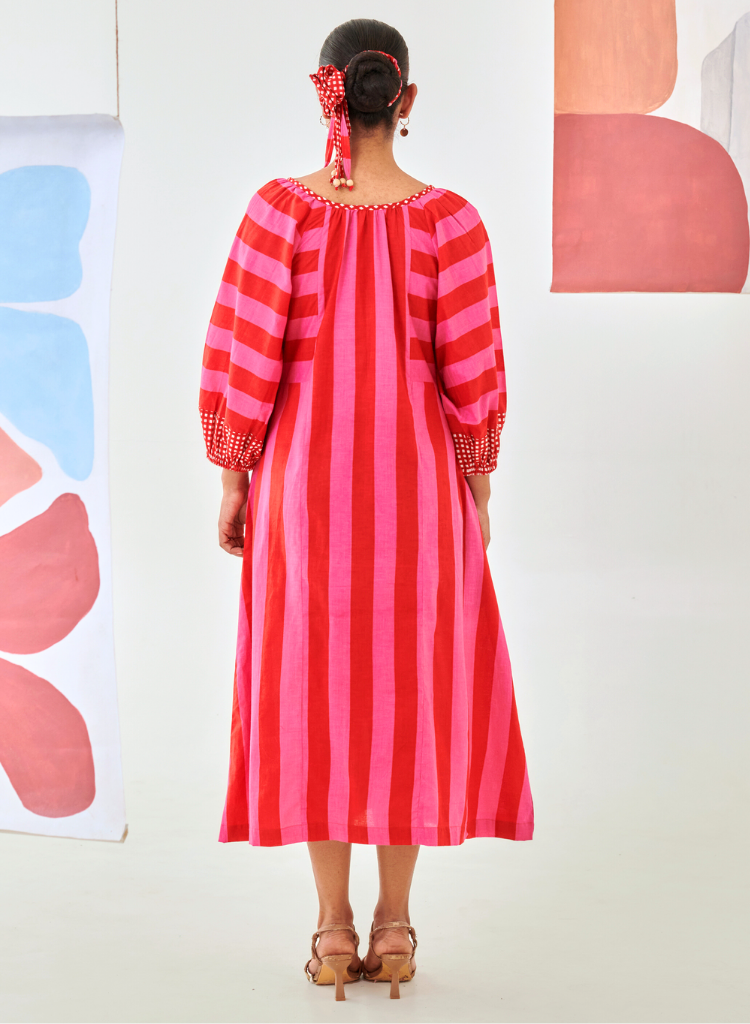 Striped Box Pleat Dress