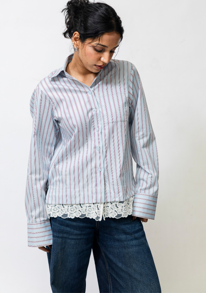 Striped Cotton Blend Shirt