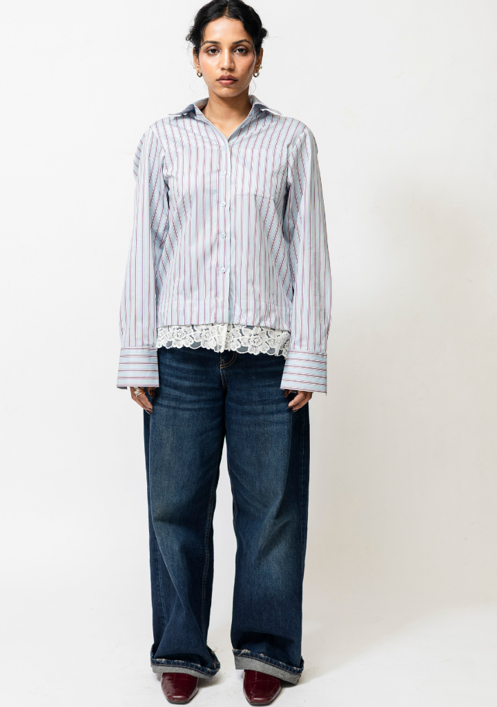 Striped Cotton Blend Shirt