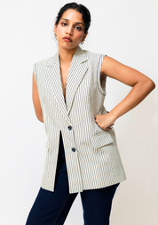Striped Denim Waistcoat