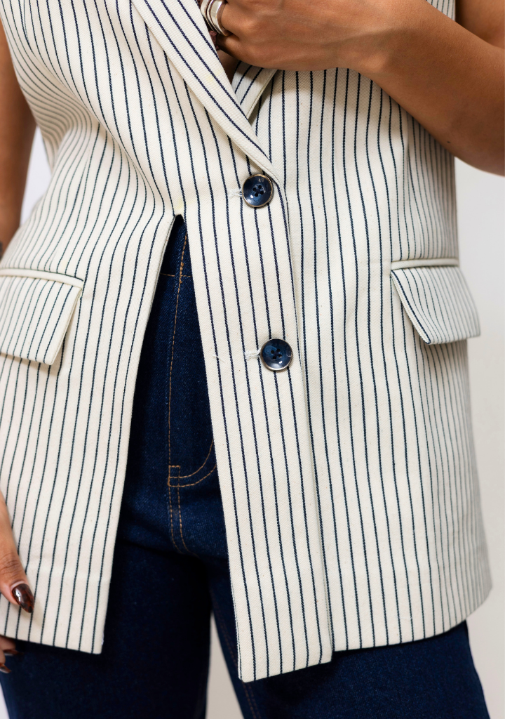 Striped Denim Waistcoat