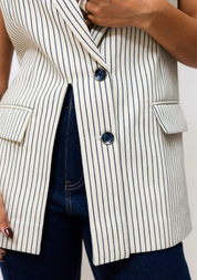 Striped Denim Waistcoat