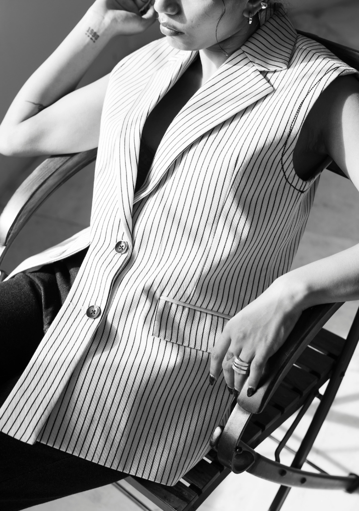 Striped Denim Waistcoat