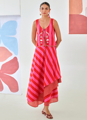 Striped Embroidered Top