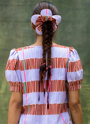 Striped Floral Scrunchie