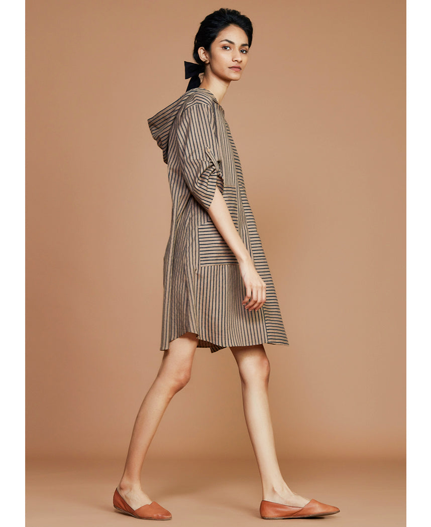Striped Hooded Dress