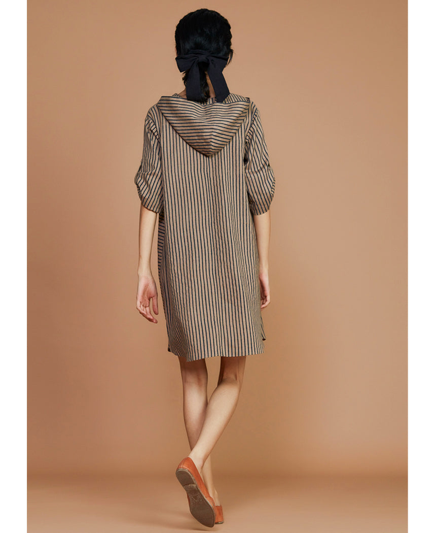 Striped Hooded Dress