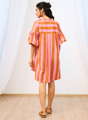 Striped Printed Short Dress