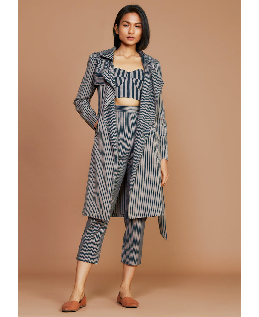 Striped Trench Jacket