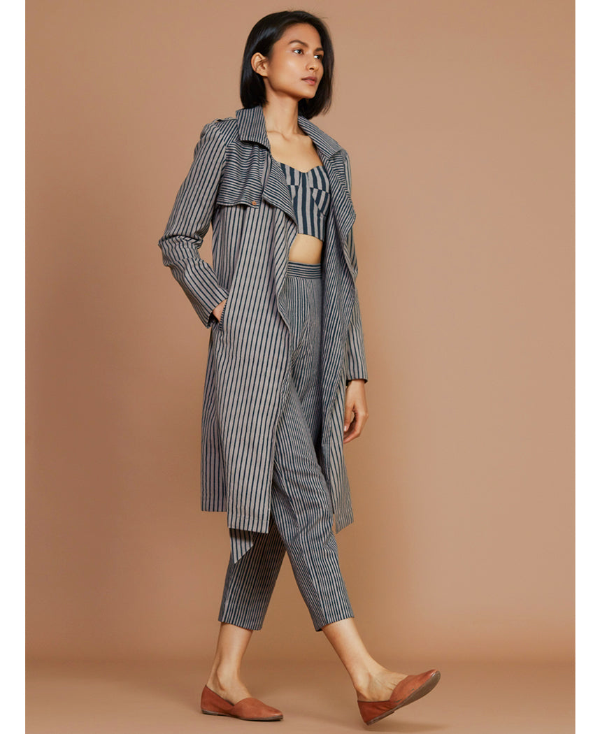 Striped Trench Set
