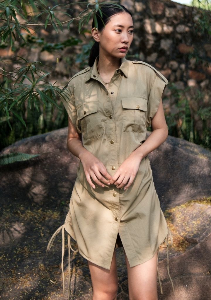 Sunrise Gather Shirt Dress