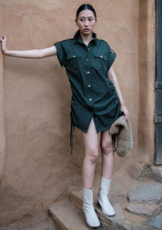 Sunrise Gather Shirt Dress