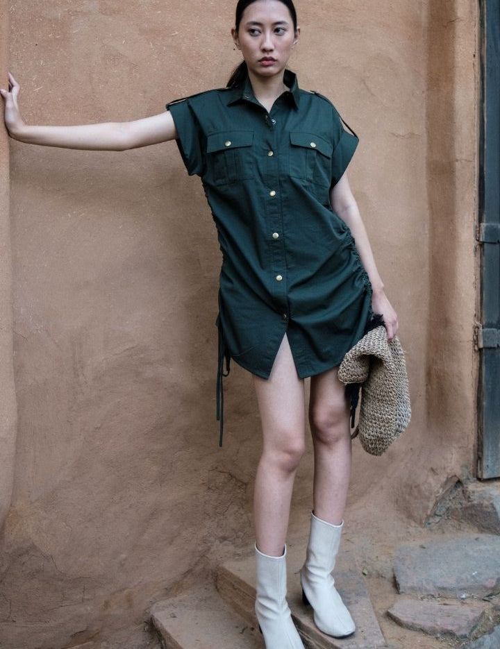 Sunrise Gather Shirt Dress
