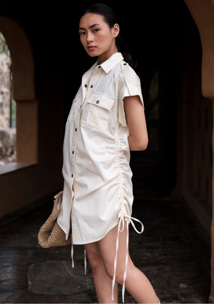 Sunrise Gather Shirt Dress