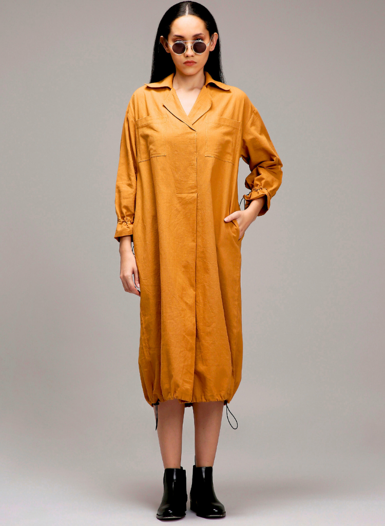 Elasticated Shirt Dress