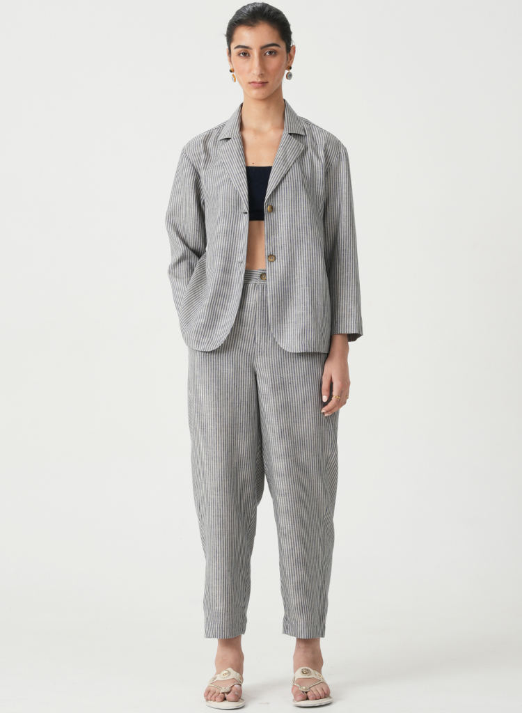Kasane Striped Jacket Set