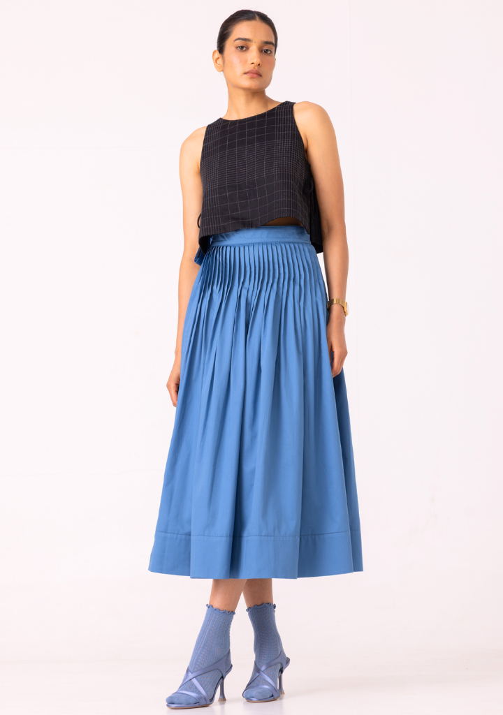 Tereza Pleated Wrap Skirt