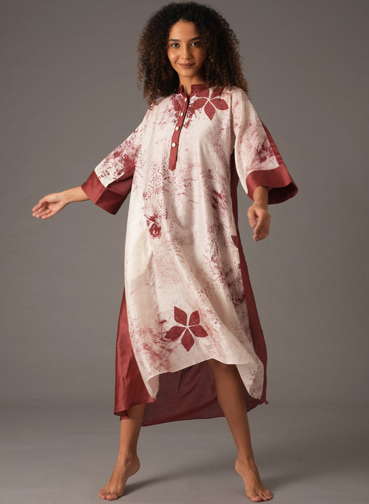 Textured Gather Collar Dress