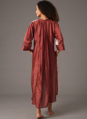 Textured Gather Collar Dress