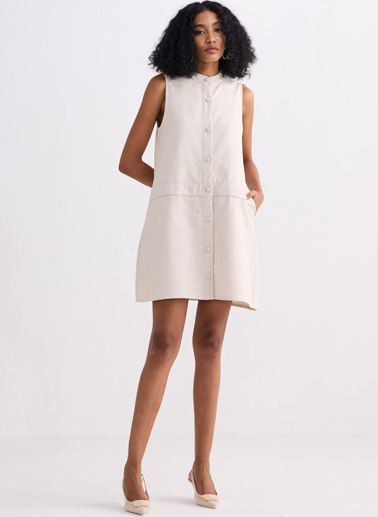 Cotton Tweed Shift Dress