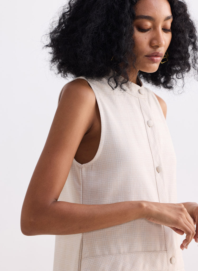 Cotton Tweed Shift Dress