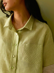 Tia Stripe Cropped Shirt