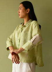 Tia Stripe Cropped Shirt